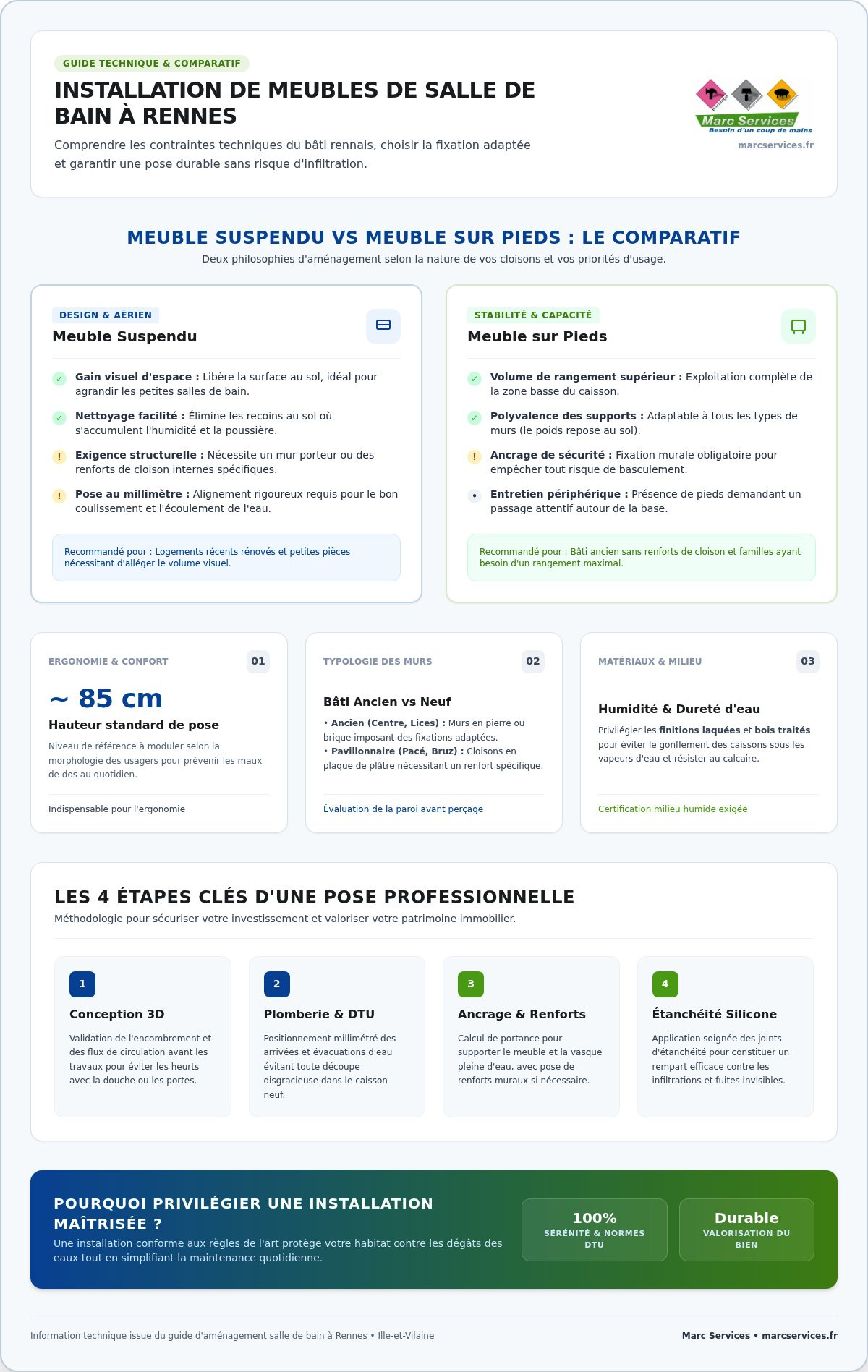 Installation meubles de salle de bain à Rennes : le guide comparatif complet