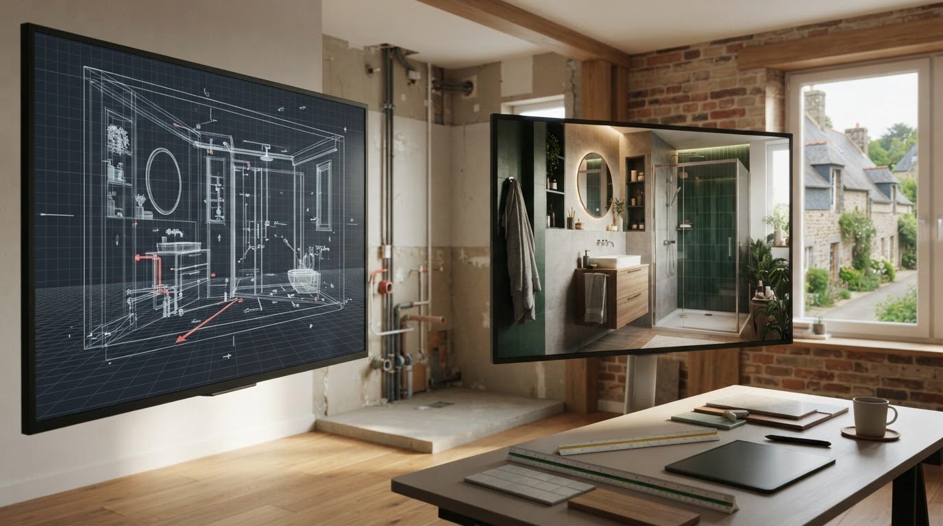 Plan Salle de Bain 3D à Rennes : Visualisez votre projet avant travaux en 2026